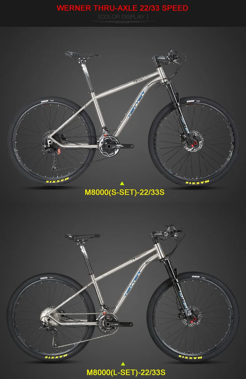 TWITTER WERNER Titanium Bicycle Mountain Bike 22s 33s MTB Titanium Frame XT M8000 sets XC DT Fork X1900spline Wheels