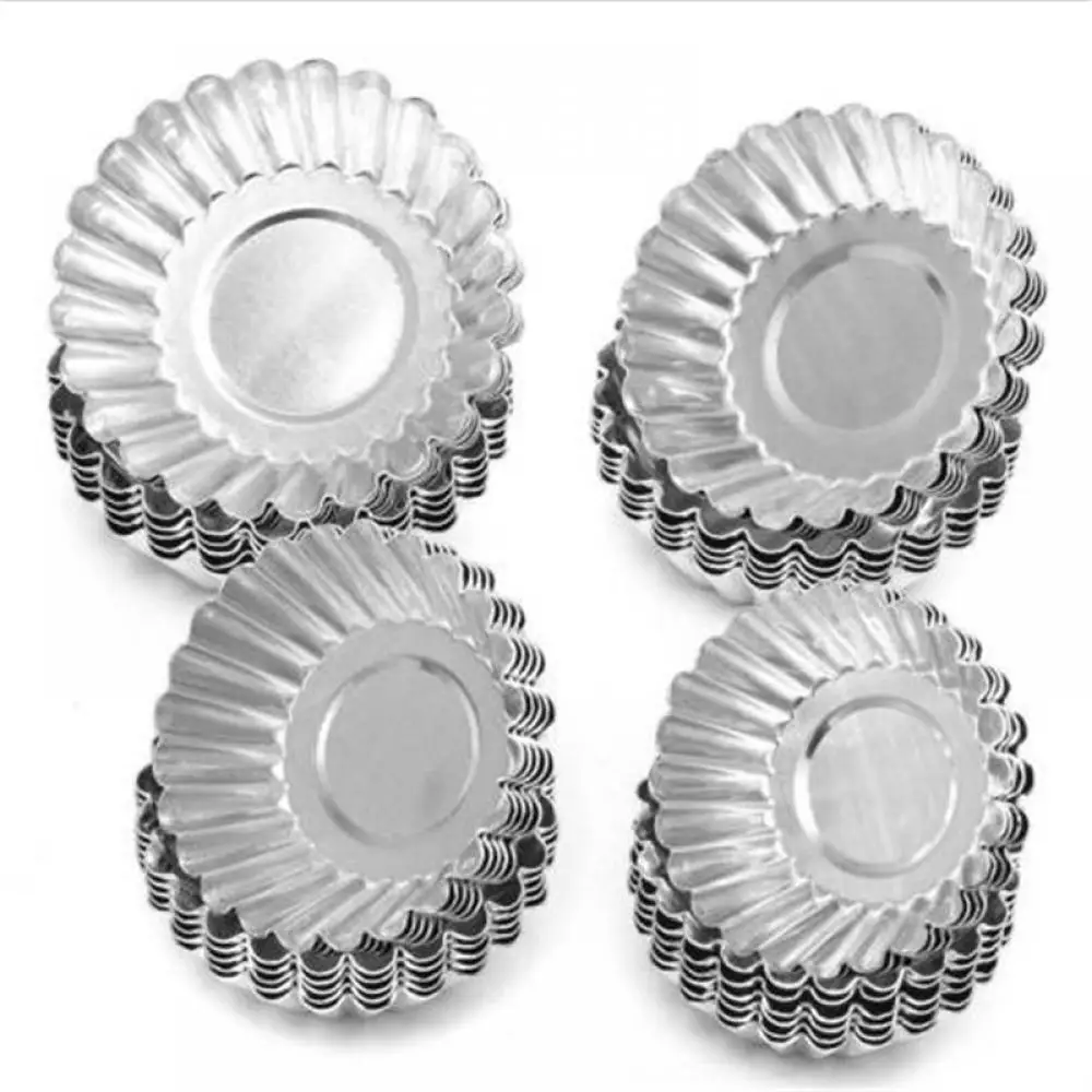XL 5cmX2.1cm 10Pcs 10 шт. антипригарная гофрированная форма из алюминиевого сплава в форме цветка, многоразовая форма для кекса и кекса, форма для выпечки тарталетов - Цвет: XL 5cmX2.1cm 10Pcs
