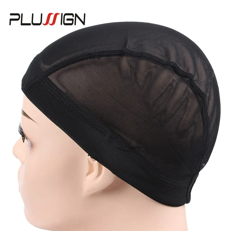 Plussign 52Cm 54Cm 56Cm Black Small Mesh Wig Caps Mesh Dome Cap For Making Wigs Ventilation Breathable Durable 100Pcs/Pack enlarge