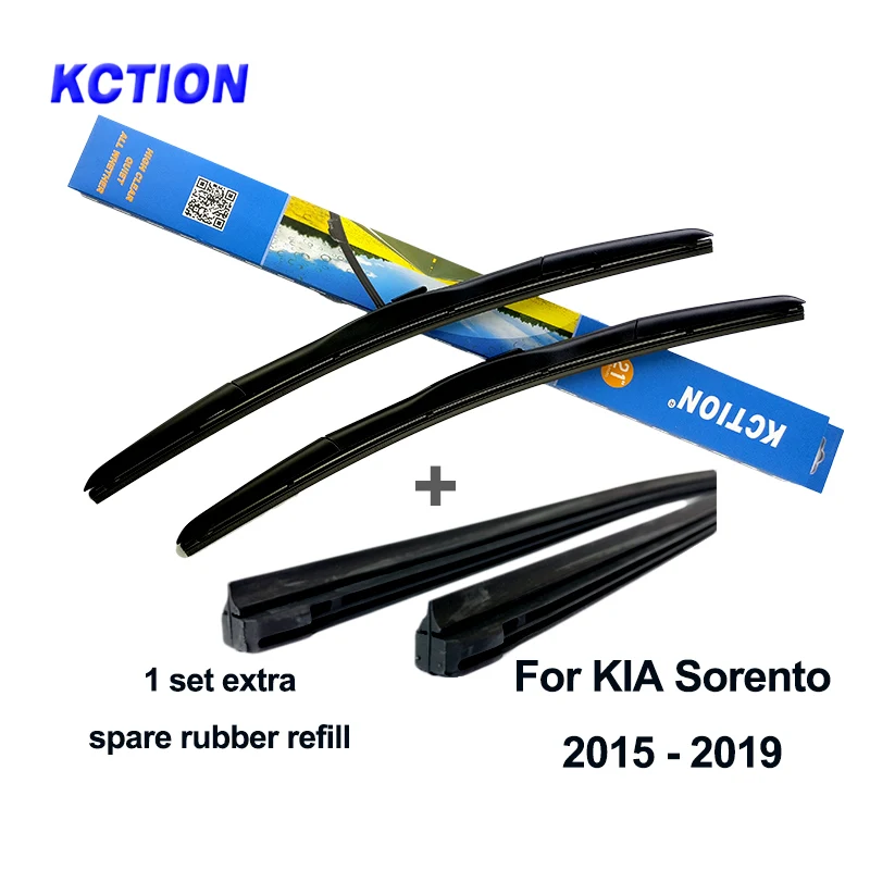 front plus rubber Гибридная Щетка стеклоочистителя на лобовое стекло для KIA Sorento 2011, рычаг заднего стеклоочистителя на ветровое стекло, автомобильные аксессуары из натурального каучука, 2005, 2007, 2010 - Цвет: front plus rubber
