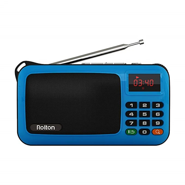 Мини Портативный FM радио Rolton W405 перезаряжаемый Ручной FM MP3 музыкальный плеер динамик USB TF радиоприемник с светодиодный дисплеем
