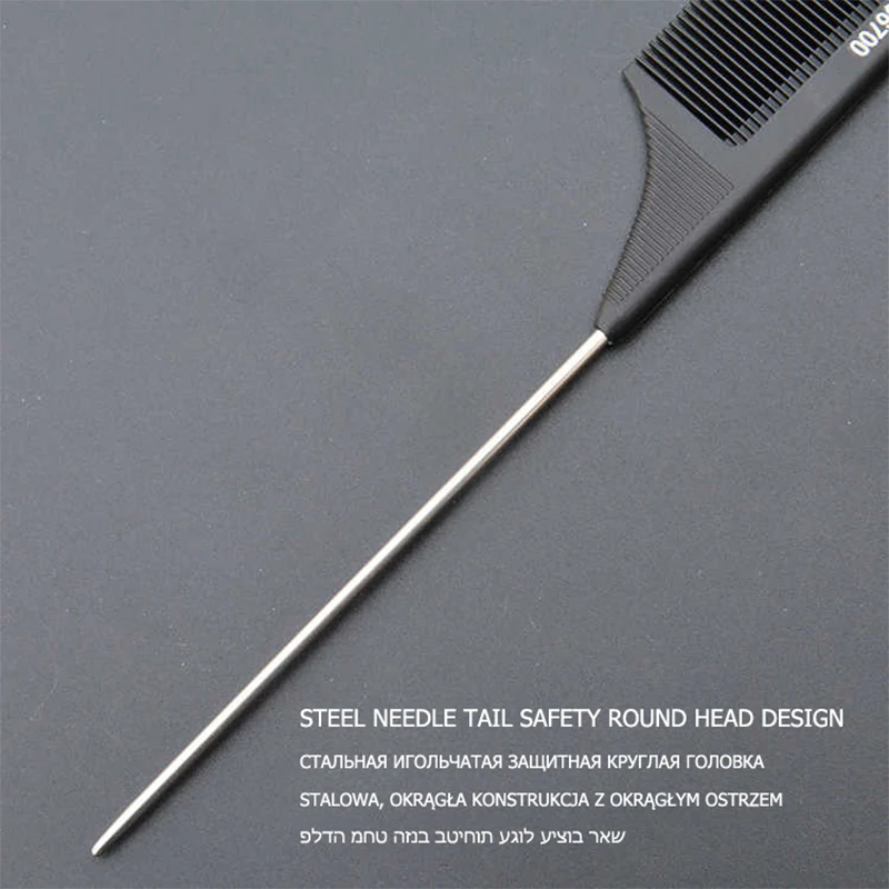 Черные профессиональные расчески для салона из нержавеющей стали