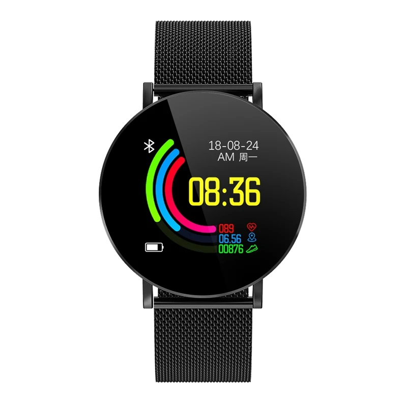 Y1 Smartwatch IP68 водонепроницаемые спортивные часы для измерения артериального давления с gps позиционированием, мужские Смарт-часы - Color: Black Steel