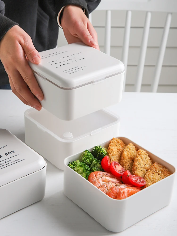 Двухсторонняя квадратная коробка для обеда набор Microwavable безопасная мытья посуды