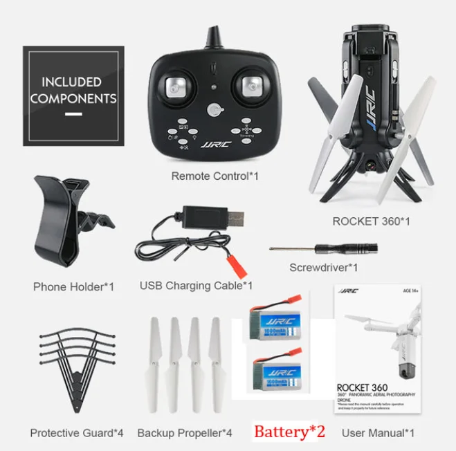 JJR/C JJRC H51 RC вертолет ракета-как 360 wifi FPV селфи Дрон-Квадрокоптер с камерой HD 720P высота удержания RC Квадрокоптер - Цвет: Black with 2 battery