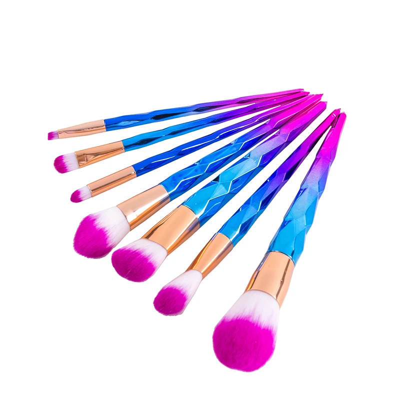 7 шт. девушка Радуга волос diamond косметические Макияж Расчёски для комплект Основа