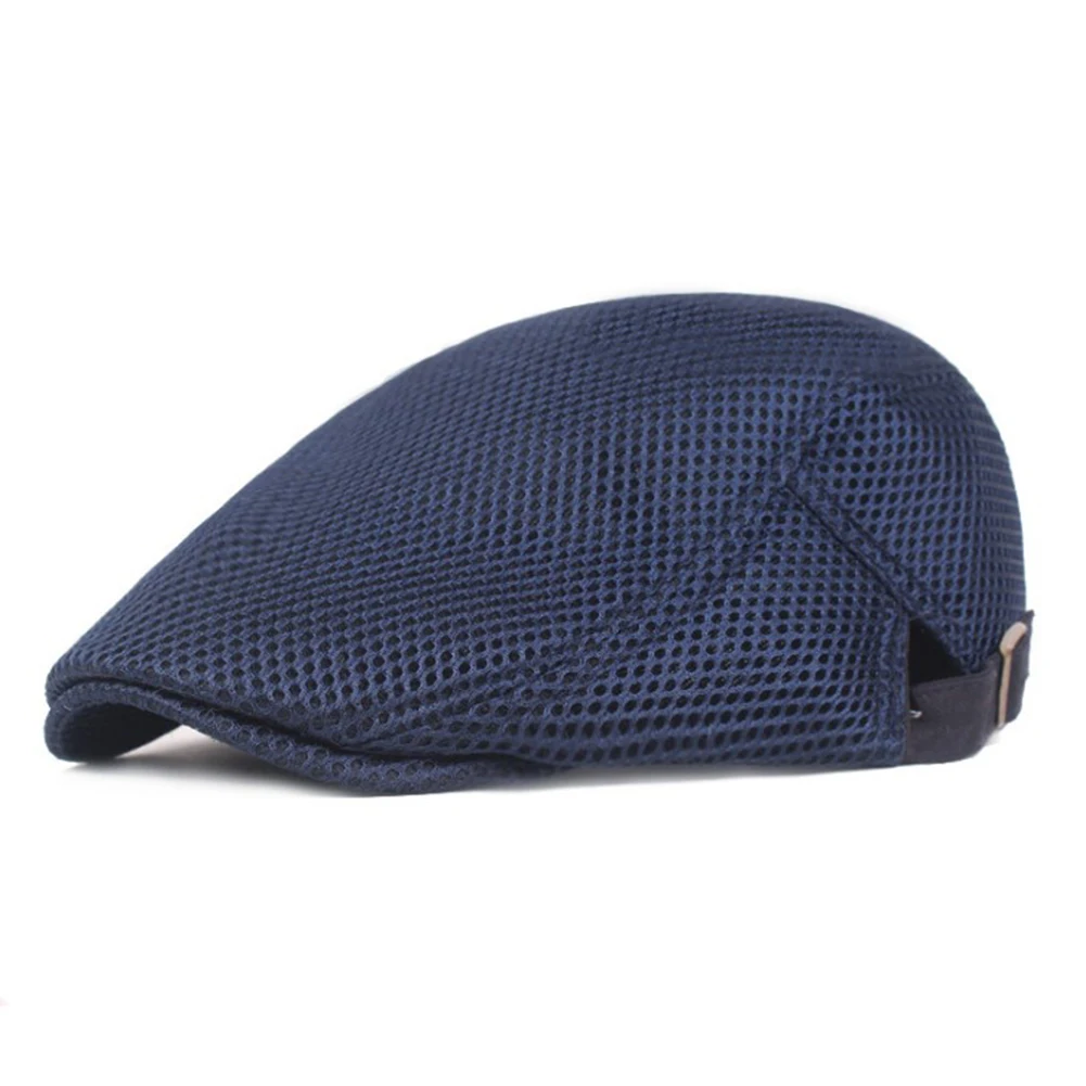 

Breathable Mesh Men Hat Summer Hats Visor Hat Sunhat Solid Color Hat Adjustable Visor Flat Cap Casual Breathable Beret Flat Cap
