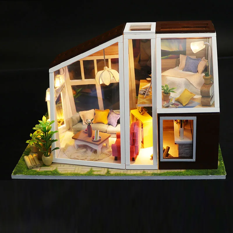 Новинка кукольный домик DollhouseToys для детей миниатюрный сделай сам С Пылезащитным