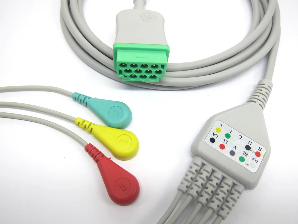 Цельный ЭКГ кабель с 3 Проводами совместимый монитором пациента GE DASH|cable ecg|cable 3cable