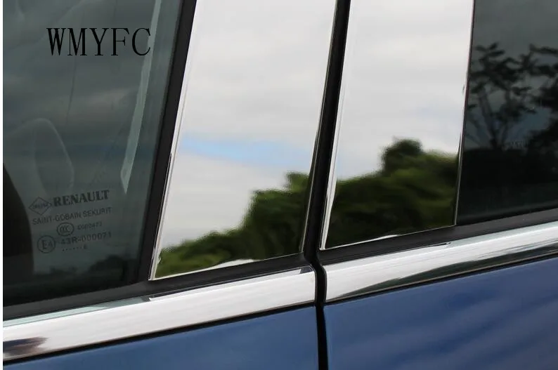 6 шт. автомобиля нержавеющая сталь стекло гарнир столб средней полосы Стикеры