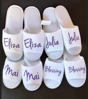 personalized wedding slipperscustom worded names spa slippersbridal birthday party slippers bachelorette party favors gifts