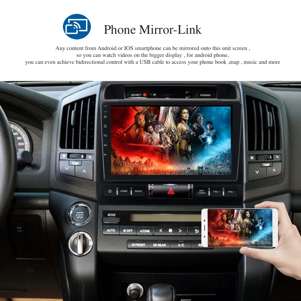 1 din Автомобильный gps Радио Android 9,0 для Toyota Land Cruiser мультимедиа 2009 2010-2012 2013 LC200 10," ips Авто Стерео навигация