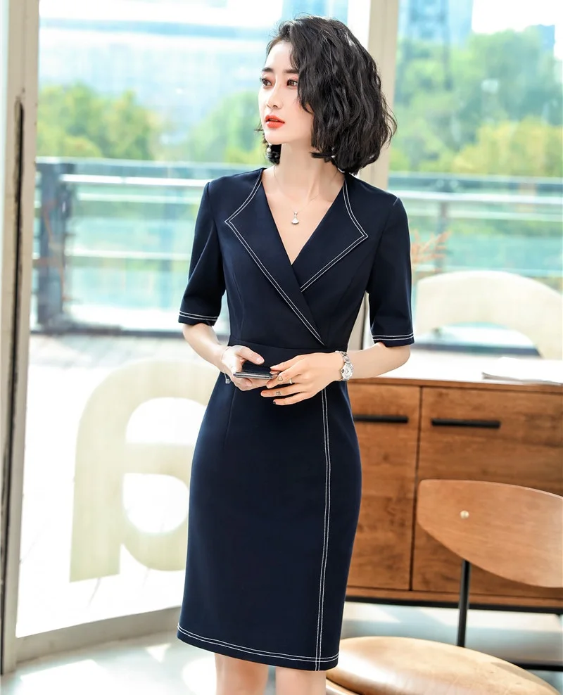 

Formal OL Styles 2019 New Styles Business Women Dress For Office Ladies Work Wear Summer Dresses Slim Hips Female Vestidos