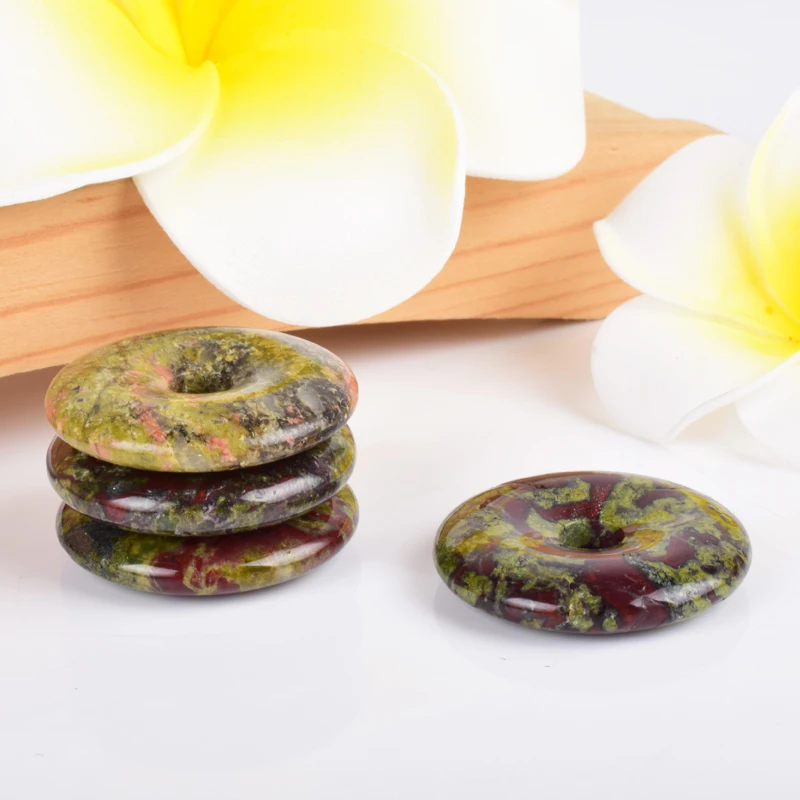 Подвеска Пончик Из окровавленного яшмы подвески чакры из натурального камня