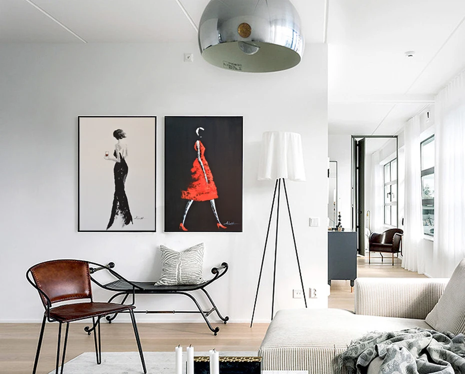 Абстрактные модные картины на холсте для женщин современные плакаты и принты