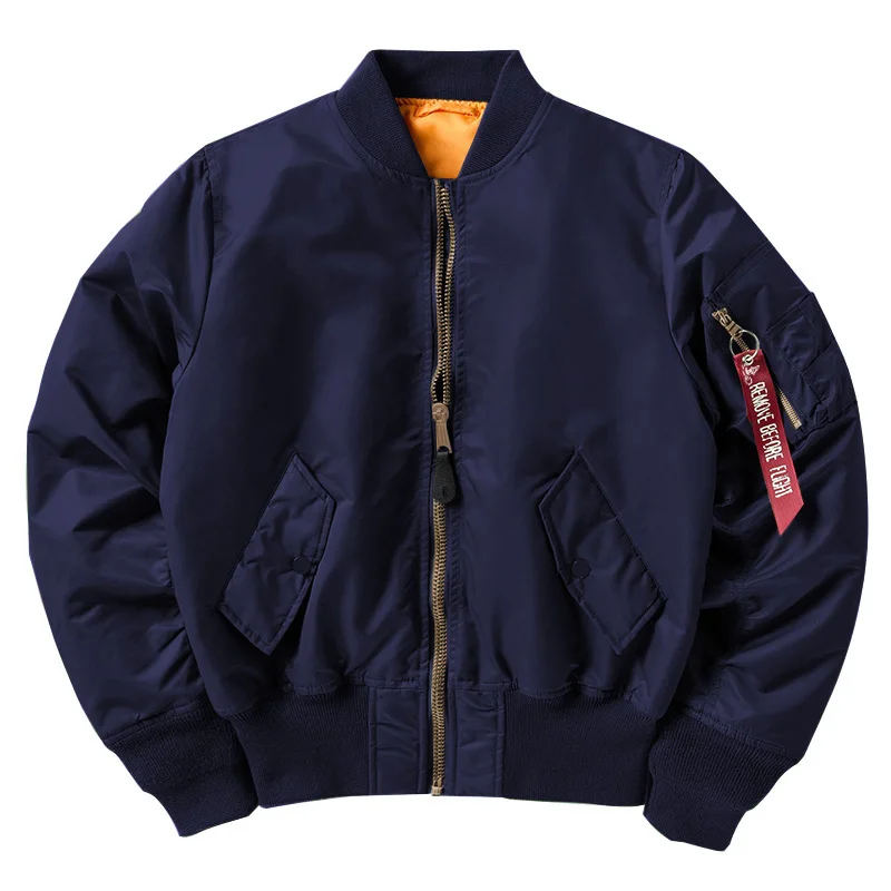 Navy Winter Jacket MA-1, американская летная зимняя куртка, Мужская ветровка, водонепроницаемая куртка-бомбер, мужская куртка MA1, большие размеры, мужские куртки - Цвет: Navy Winter Jacket