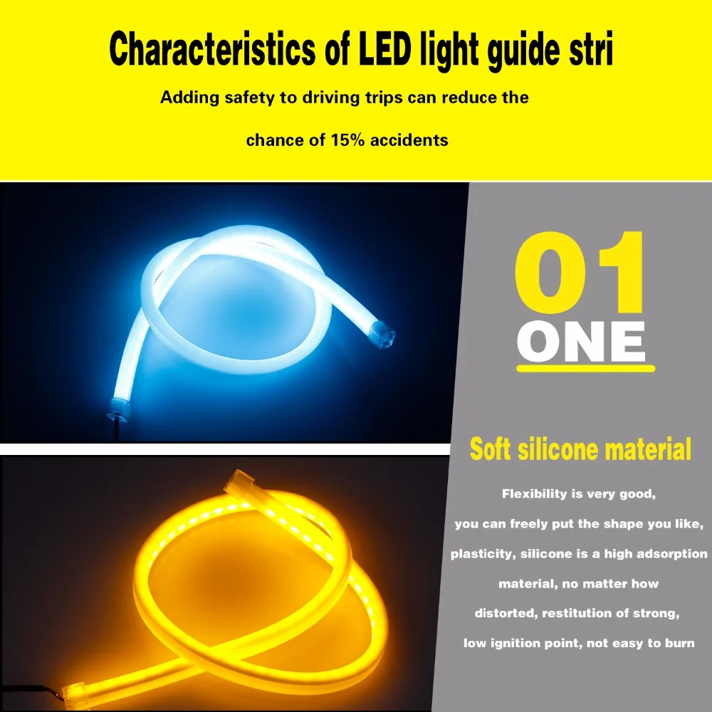 Дневные ходовые светильник GEETANS 2 шт. 30 см 45 60 гибкая мягкая трубка направляющая