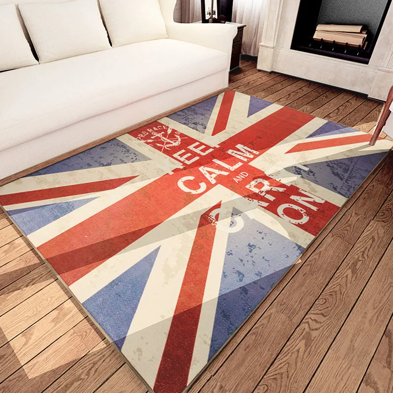 

British carpet UK mat Keep Calm And On Floor Carpet UK Flag British Style Area Rug For Living Room Bedroom Parlor Home Deco Mats