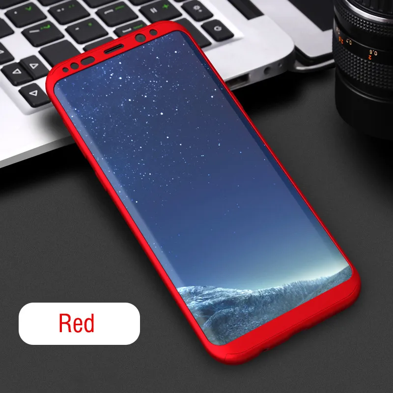 Red 360 градусов противоударный чехол для samsung Galaxy S7 S7 край S8 S9 Plus Note 8 защитный чехол для samsung A3 A5 A7 - Цвет: Red