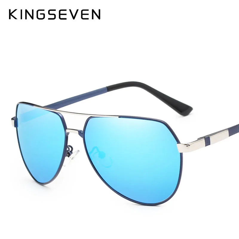Kingseven, мужские солнцезащитные очки, фирменный дизайн, пилот, поляризационные, мужские солнцезащитные очки, gafas de sol masculino для мужчин - Цвет линз: C03 BLUE