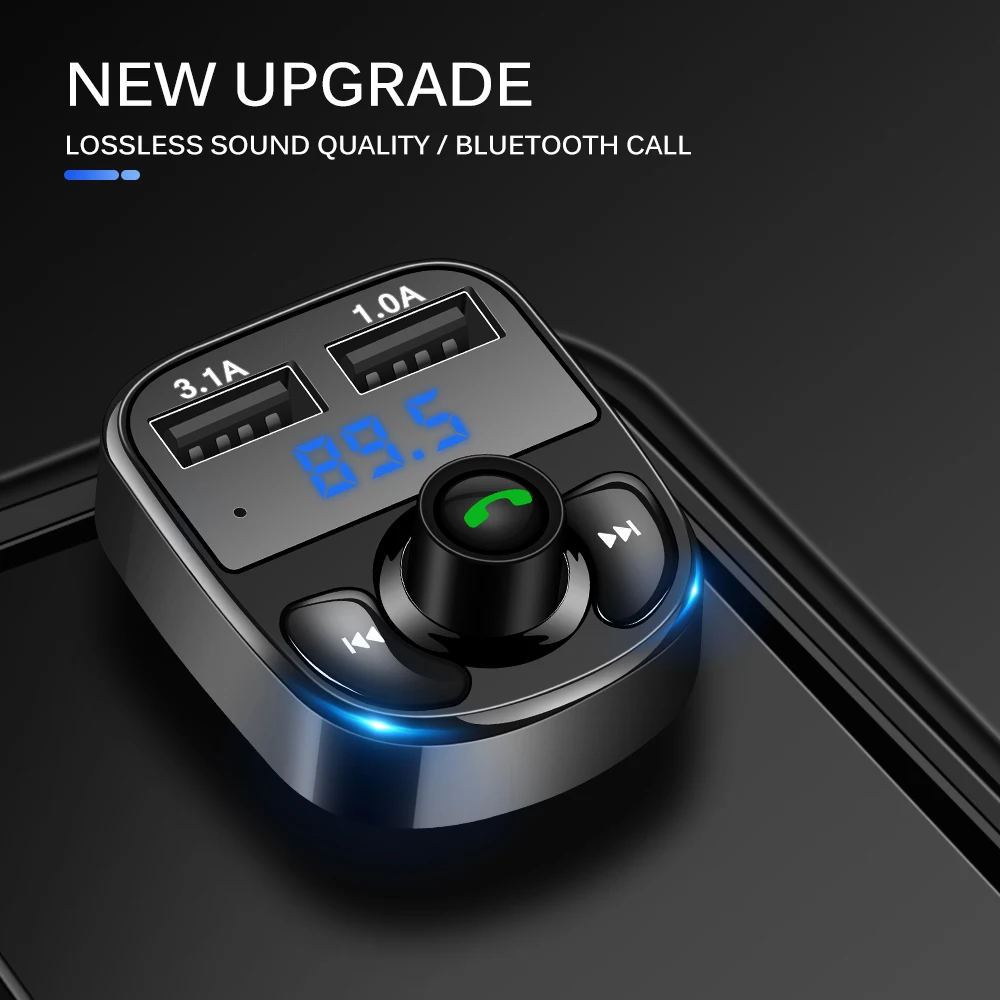 1 шт. Bluetooth автомобильный комплект fm-передатчик MP3-плеер с светодиодный двойной USB 4.1A быстрое зарядное устройство дисплей напряжения Micro SD TF воспроизведение музыки