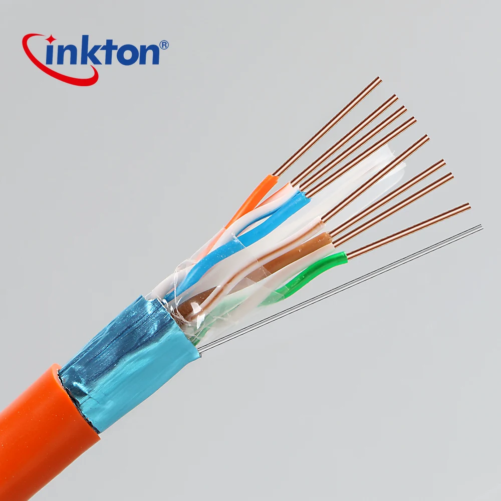 Inkton 1 м/20 м Cat6 Ethernet кабель FTP Gigabit оранжевый сетевой открытый 8 ядер щит 23AWG ядро
