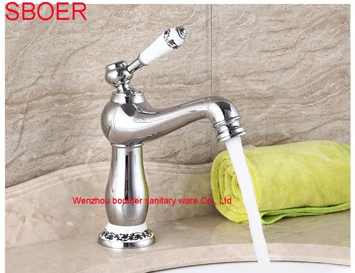 Новое поступление элегантный двухтипный сине-белый смеситель для ванной комнаты