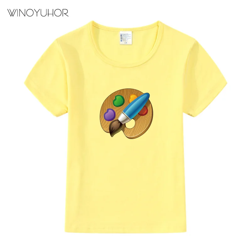 Детская Хлопковая футболка с коротким рукавом принтом|Тройники| |