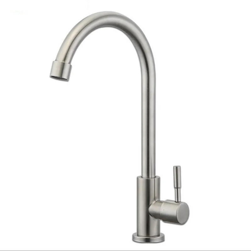 

Смеситель для горячей и холодной воды, классический смеситель для кухни G1/2, поворотный на 360 градусов смеситель из нержавеющей стали 304