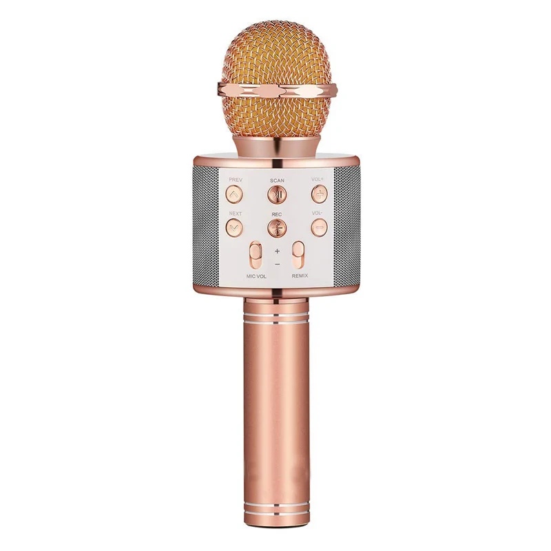 Pink WS 858 беспроводной караоке микрофон профессиональный караоке WS858 Динамик Bluetooth ручной для Apple iPhone Android смартфон - Цвет: Pink
