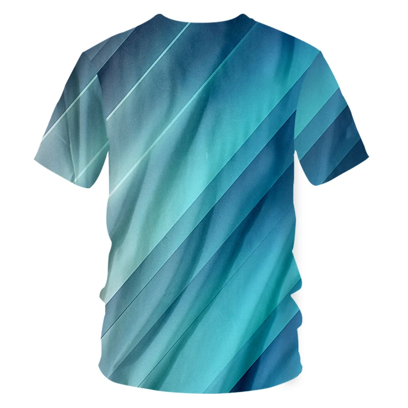 UJWI Новая повседневная полосатая Мужская футболка с коротким рукавом и круглым