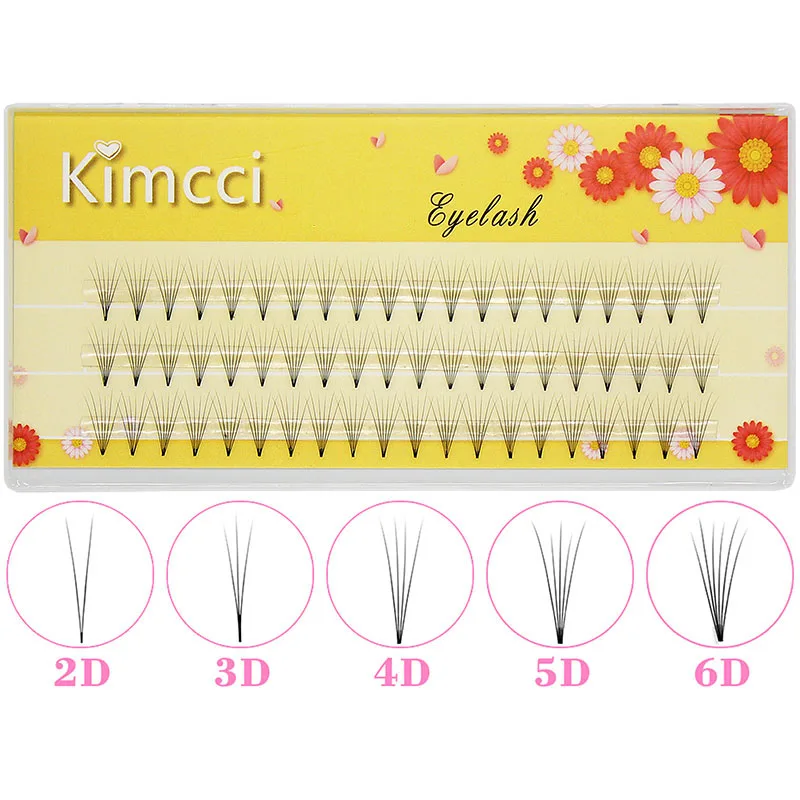 

Kimcci 2D/3D/4D/5D/6D Professional Individual Cluster Eyelashes Extension Natural Soft Black Grafting False Eyelash Makeup Cilia