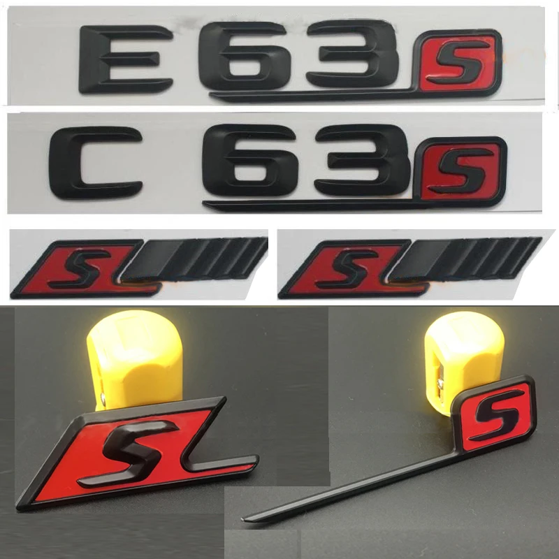 

Matte ABS S Badge car rear emblem sticker for Mercedes Benz w117 cla45 w205 c63 w212 e63 w207 w176 a45 x156 gla45 AMG Styling