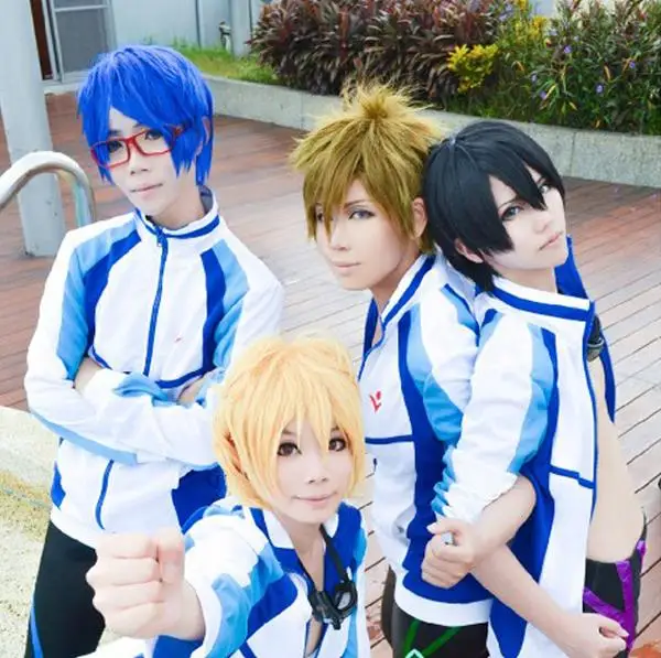 Japanese Anime Free Shipping Iwatobi Swim Club Haruka Nanase School Sport Coat/Jacket Cosplay Costume | Тематическая одежда и