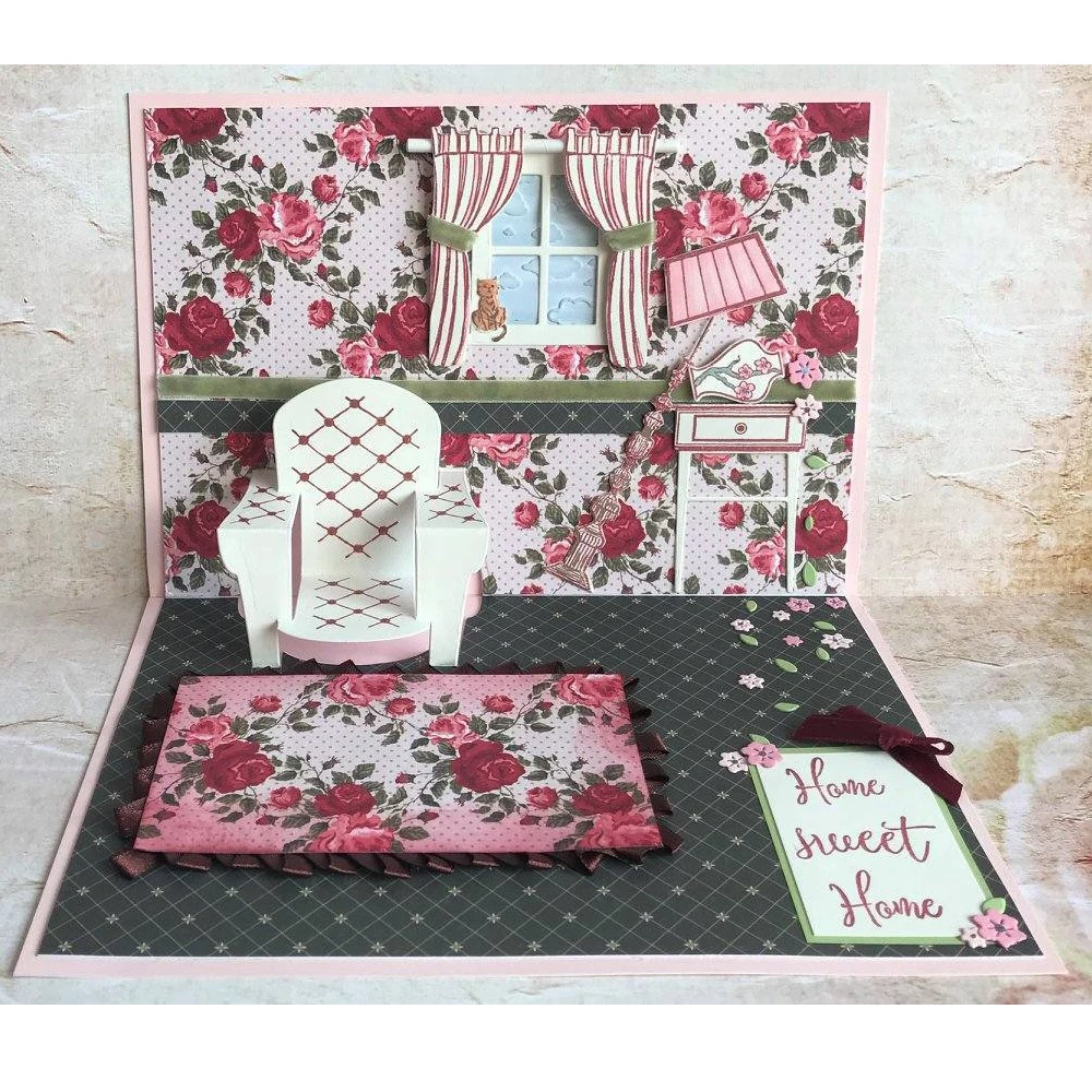 Furnitures Windows Shape Metal Cutting Dies Stencil Scrapbook Album Embossing For Gift Card Making Handcraft Decor