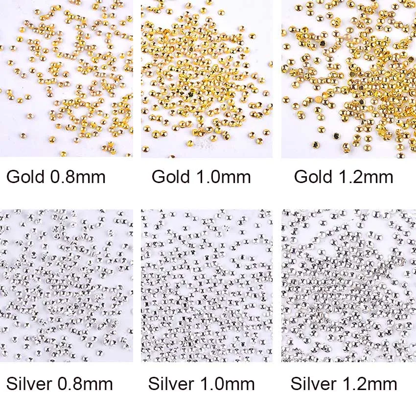 100 шт в мелкий горошек гвоздики для нейл арта цвета: золотистый серебристый 0 8/1 0/1 2