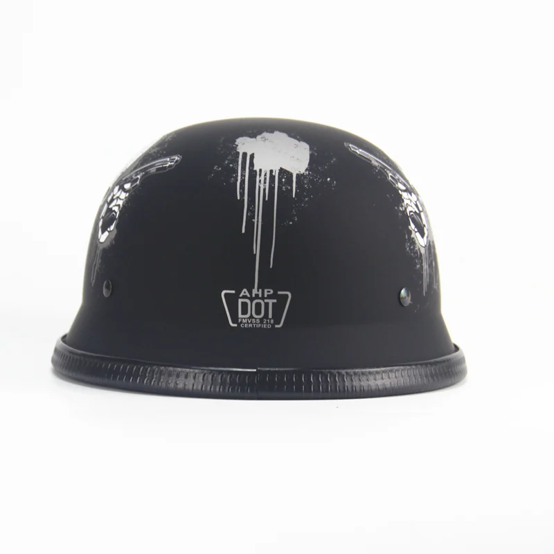 Винтажный мотоцикл скутер с открытым лицом РЕТРО МАТОВЫЕ яркие черные шлемы