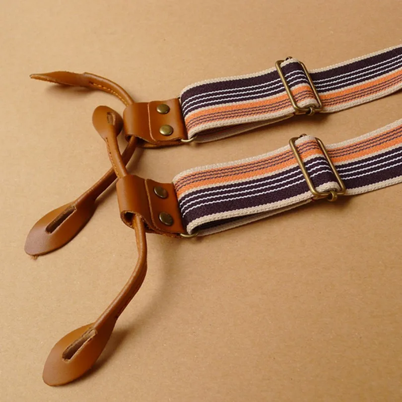 Мужские подтяжки с заклепка для пуговицы регулируемые эластичные брюки Модные