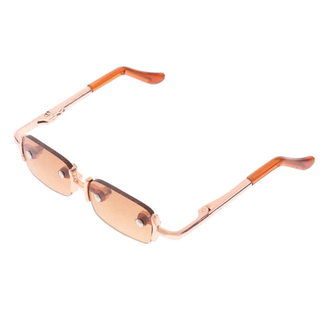 Квадратные очки в стиле ретро без оправы сплав наряд для 1/3 кукол коричневая