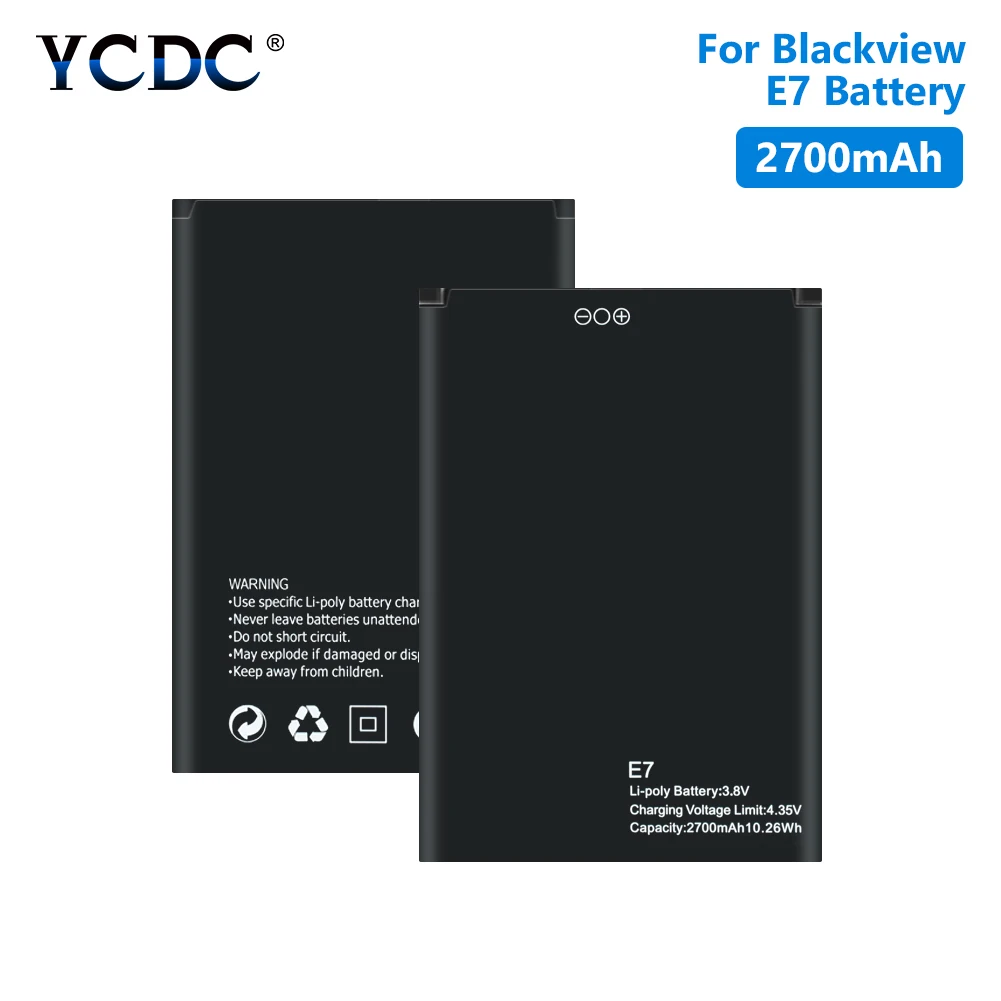 YCDC high quality 2700mAh Li-ion Battery For Blackview E7 E7S Cell Phone Replacement Lithium Polymer Mobile Phone Batteries