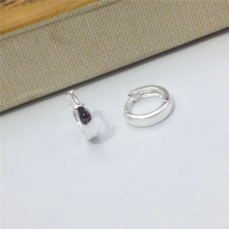 Женские серьги из чистого серебра 925 пробы простые глянцевые/матовые кольца