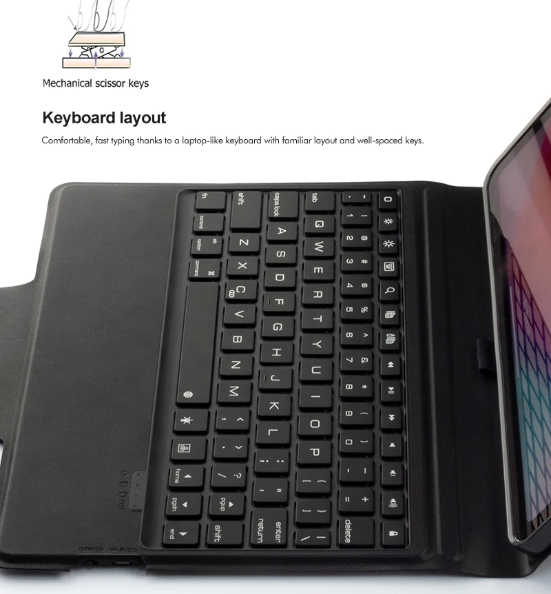 Все-в-одном дизайн тонкий bluetooth клавиатура чехол для iPad Pro 1", 7 цветов подсветка Беспроводная клавиатура Тонкий+ смарт кожаный чехол
