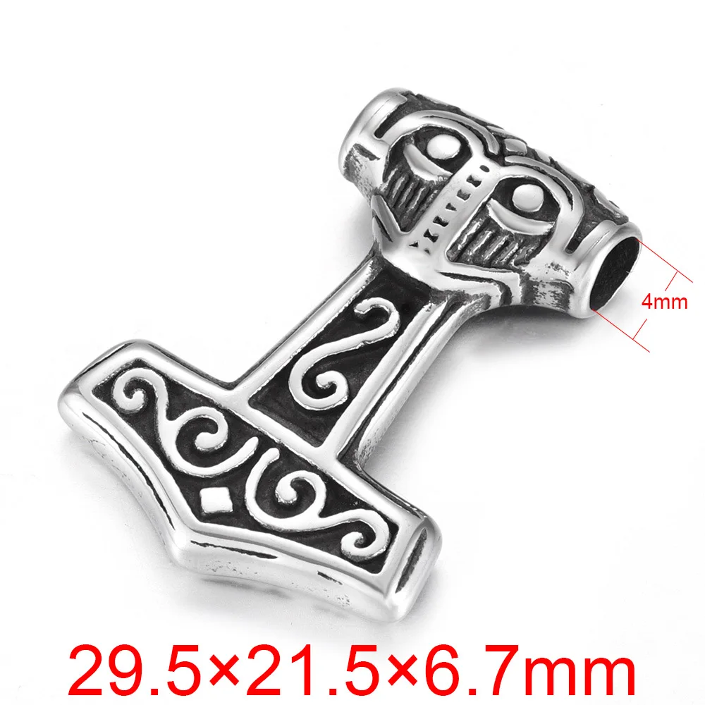 Нержавеющая сталь Viking Thor Hammer подвеска отверстие 4 мм для ожерелья DIY Аксессуары фурнитура для изготовления ювелирных изделий для мужчин Шарм поставки