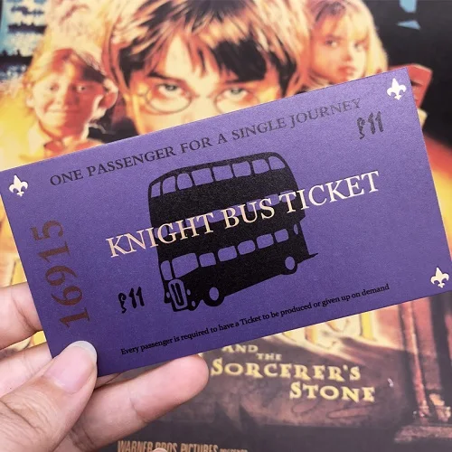 Knight Bus Ticket Новинка, популярные гончарные карты мародера, волшебник, школьные билеты, Студенческая коллекция, подарки, вечерние болельщики - Цвет: Knight Bus Ticket