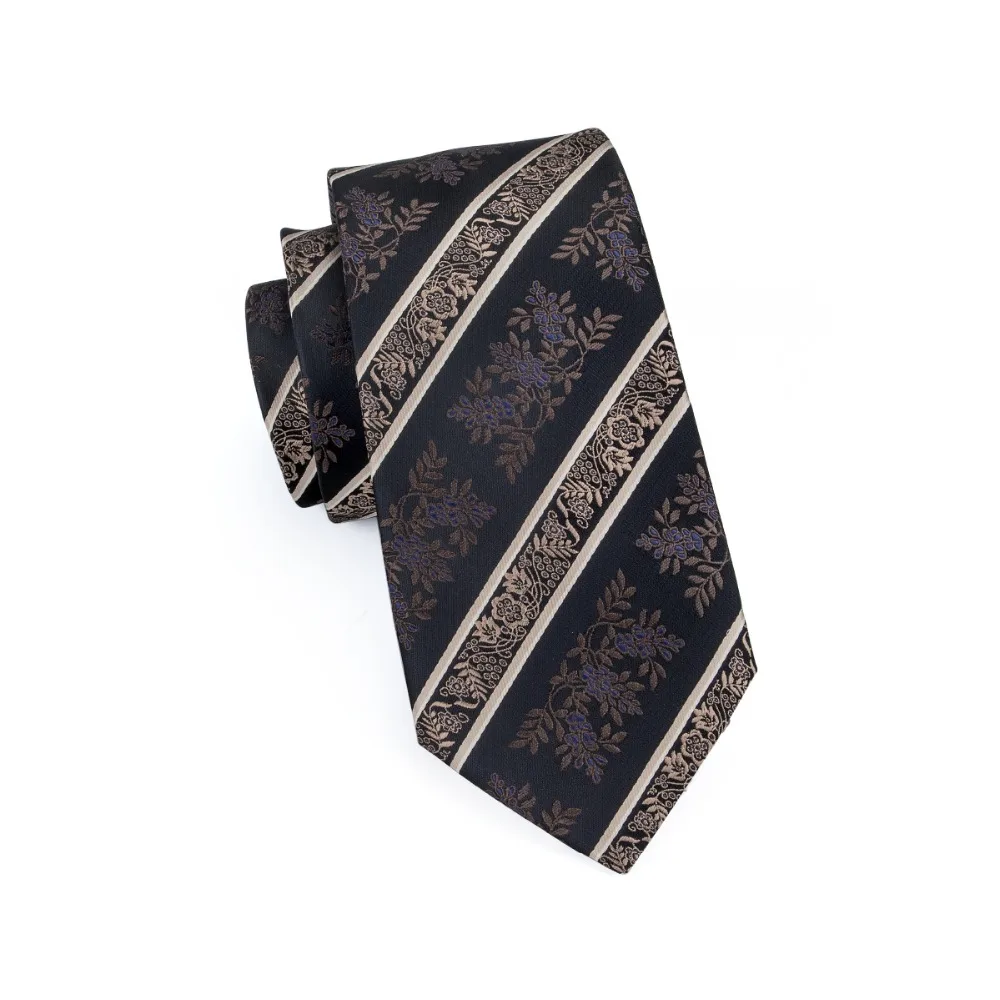 Мужской комплект из галстука и запонок 100% шелк|silk tie|striped tieties for men |