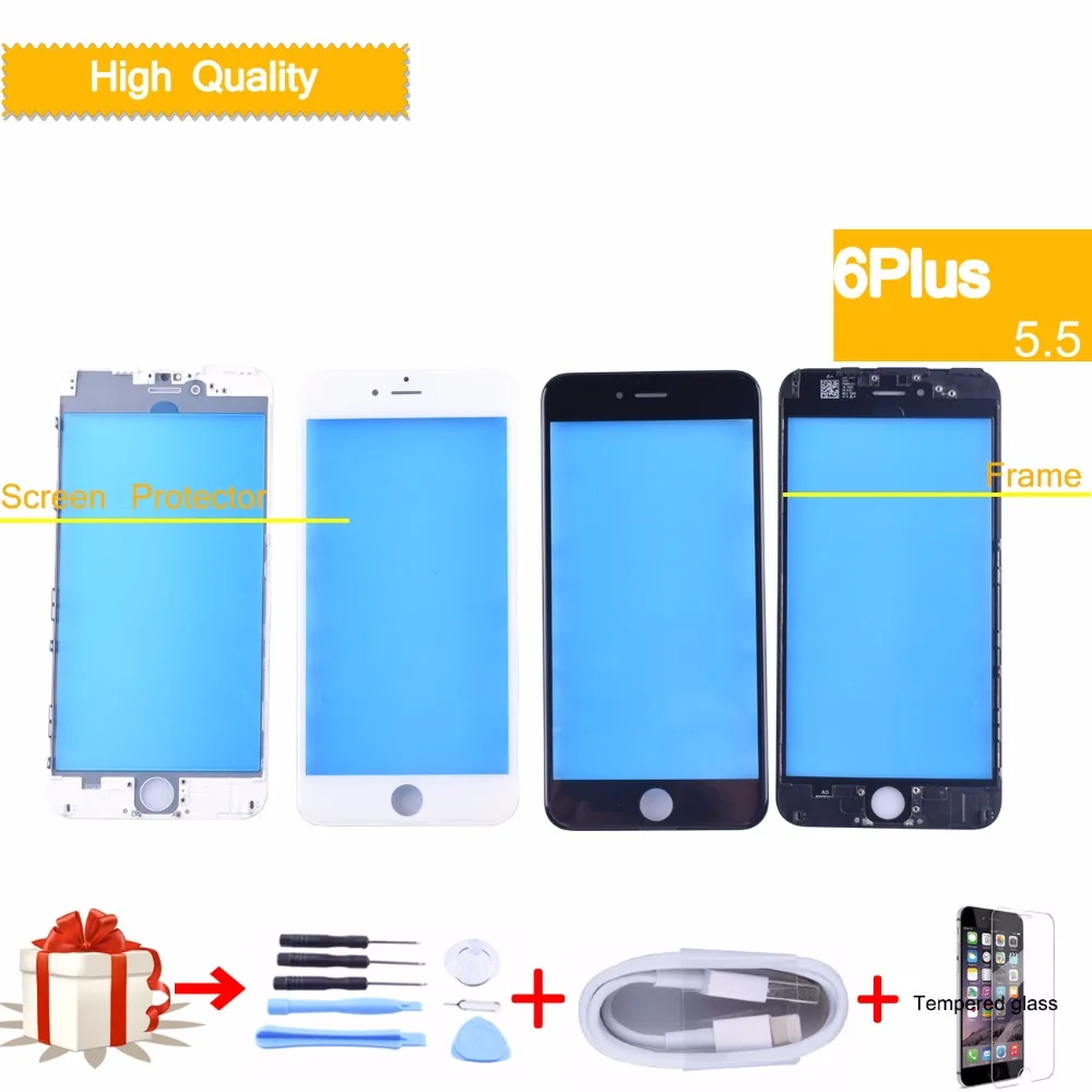 For iPhone 6 Plus 6Plus A1522 A1593 A1524 Front outer glass Touch Screen Digitizer GLASS Lens panel LCD with frame bezel | Мобильные