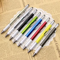 creative multi function screwdriver tool caliper level gauge scale metal pens for writing 5pcslot capacitor touch ballpoint pen