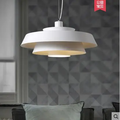 

Modern minimalist personality white wrought iron living room bedroom dining room lamps Nordic household round led chandelier