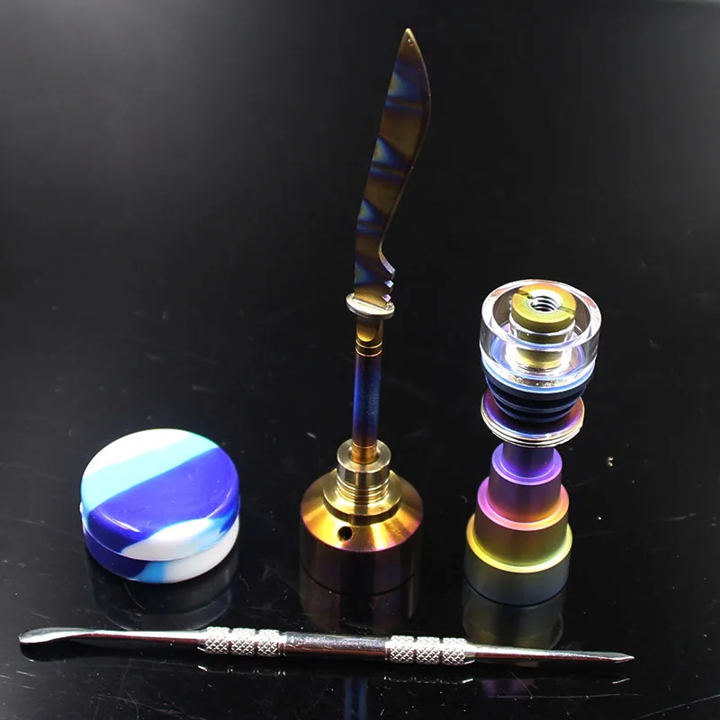 Стеклянные трубки Радужный титановый гвоздь карб Крышка для гвоздей силиконовая