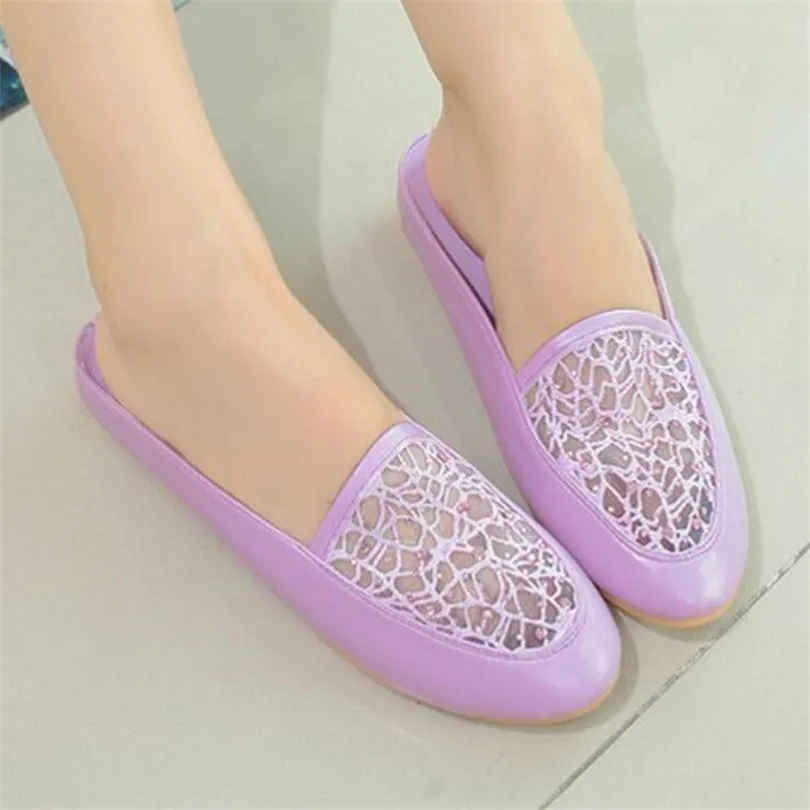 ЛИН КОРОЛЬ Моды Твердые Женщины Квартиры Сандалии Удобная Поскользнуться На